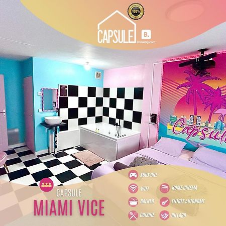 Capsule Miami Vice - Jacuzzi - Billard - Ecran Cinema & Netflix - Ping-Pong - Nintendo & Jeux- Liévin Exterior foto